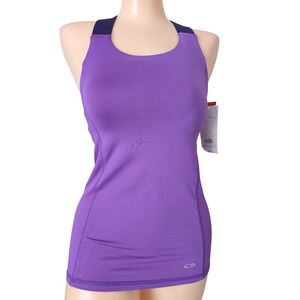 Champion Duo Dry Workout Tank Top Women XS Shelf Bra Semifitted Stretch Purple